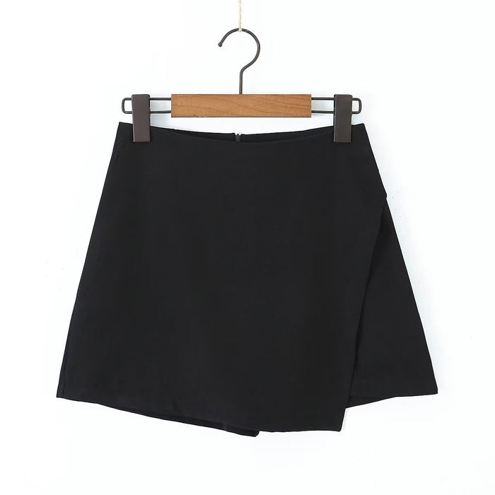 Spring Summer High Waist Slimming Hip Skirt Skirt Slit on Both Sides Ultra Short Wrapped Skirt