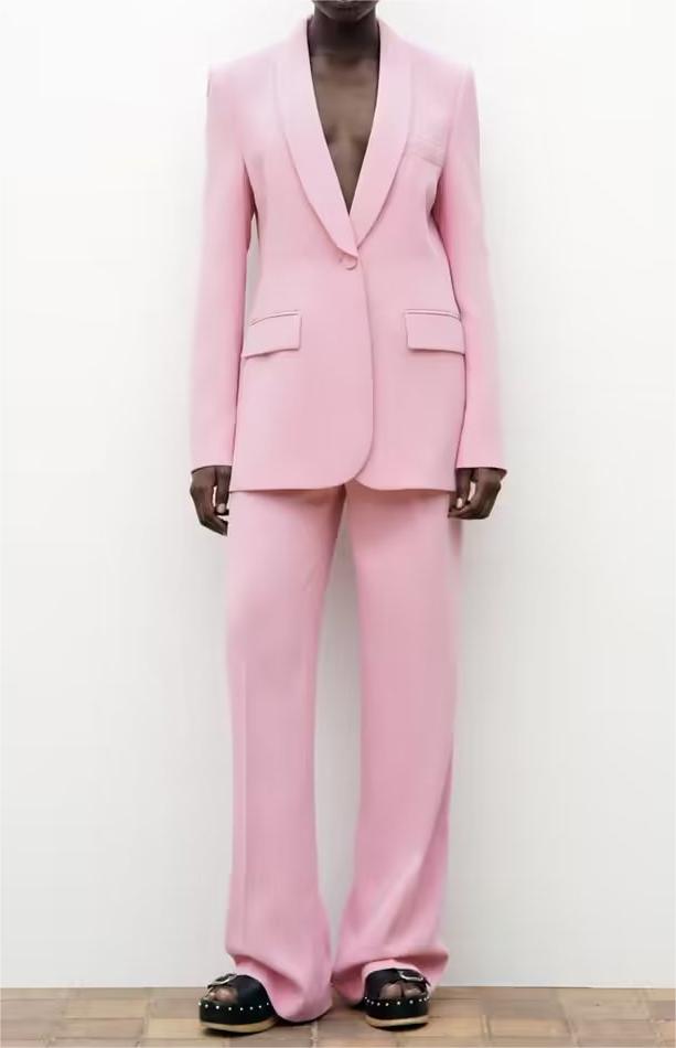 Collar Blazer Spring Summer Mid Length Patchwork Waist Slimming Long Sleeve Blazer Suit