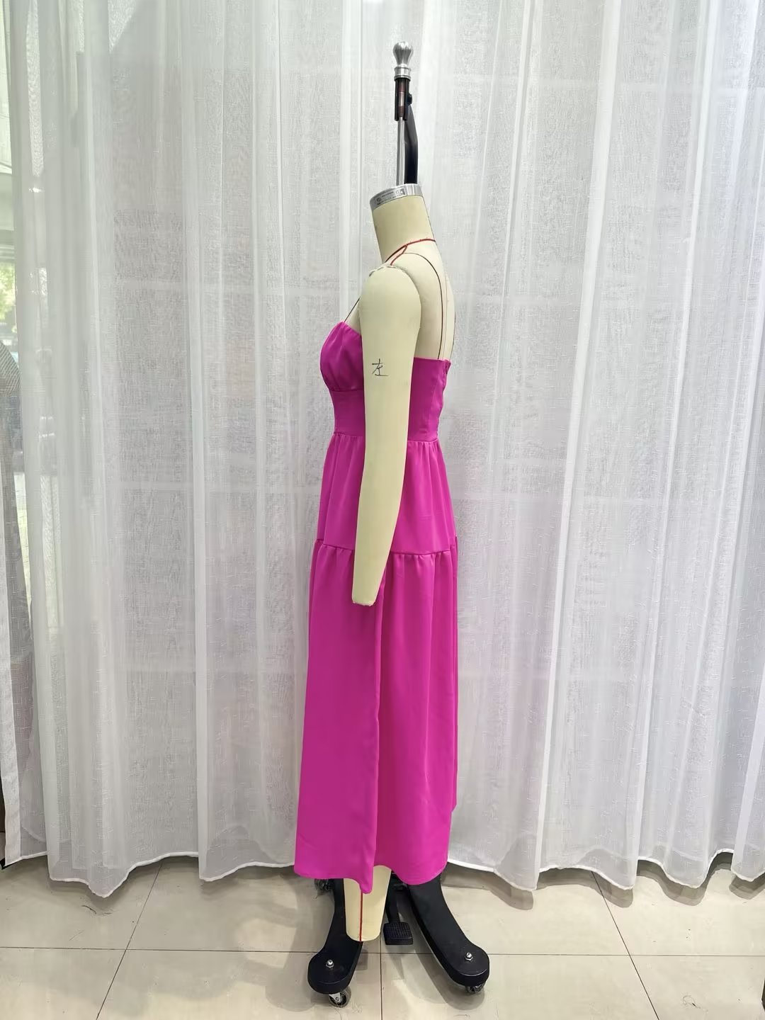 Spring Sexy Pink Dress Women Cocktail Formal Dress Satin Waist Tight