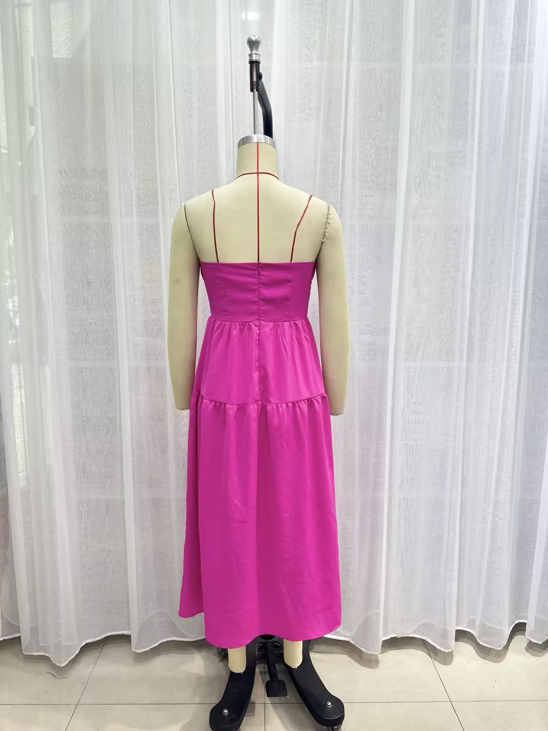 Spring Sexy Pink Dress Women Cocktail Formal Dress Satin Waist Tight