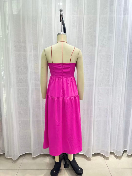 Spring Sexy Pink Dress Women Cocktail Formal Dress Satin Waist Tight