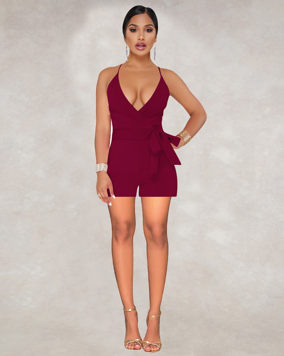 Sexy Deep V Plunge neck Romper