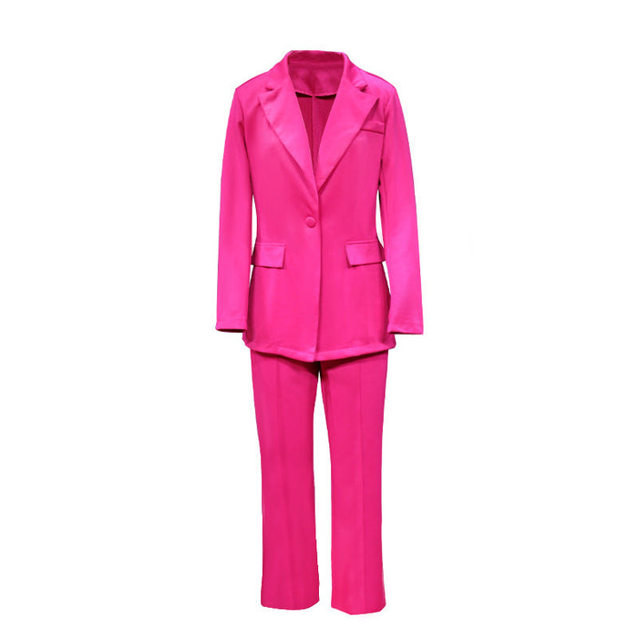 Autumn Winter Suit Women Business Wear Jacket Solid Color Casual Pants Two-Piece Suit