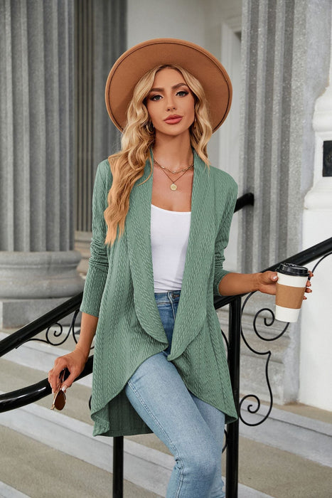 Autumn Winter Long Sleeve Solid Color Loose Cardigan Top Women Knitting Coat