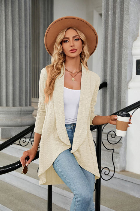 Autumn Winter Long Sleeve Solid Color Loose Cardigan Top Women Knitting Coat