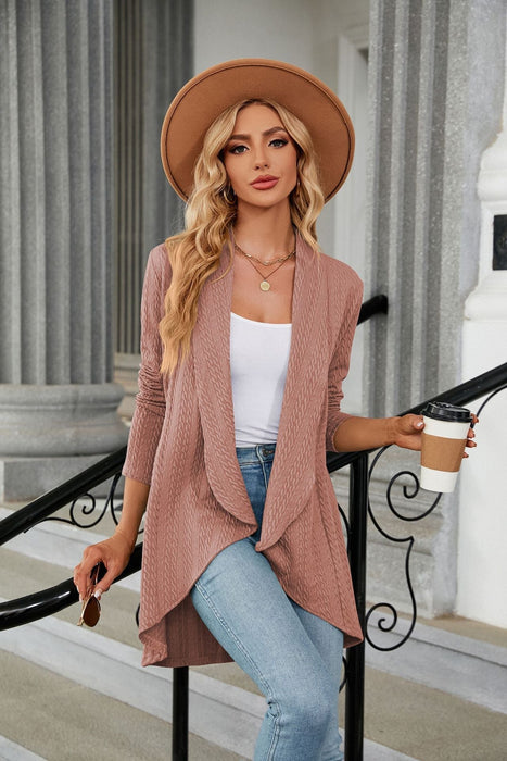 Autumn Winter Long Sleeve Solid Color Loose Cardigan Top Women Knitting Coat