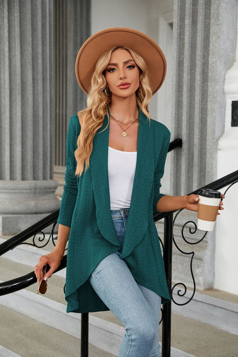 Autumn Winter Long Sleeve Solid Color Loose Cardigan Top Women Knitting Coat