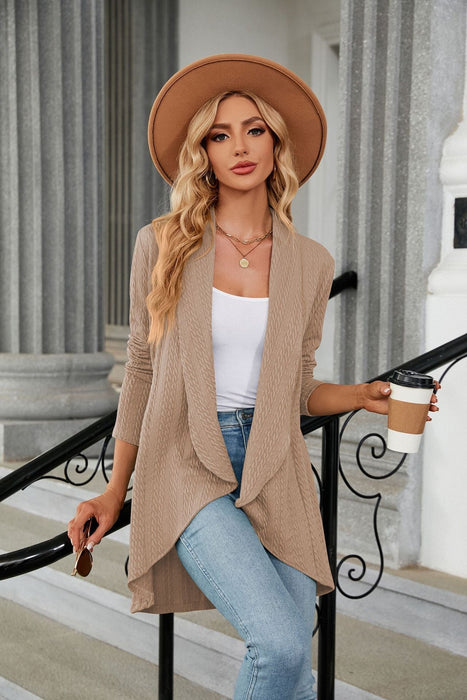 Autumn Winter Long Sleeve Solid Color Loose Cardigan Top Women Knitting Coat