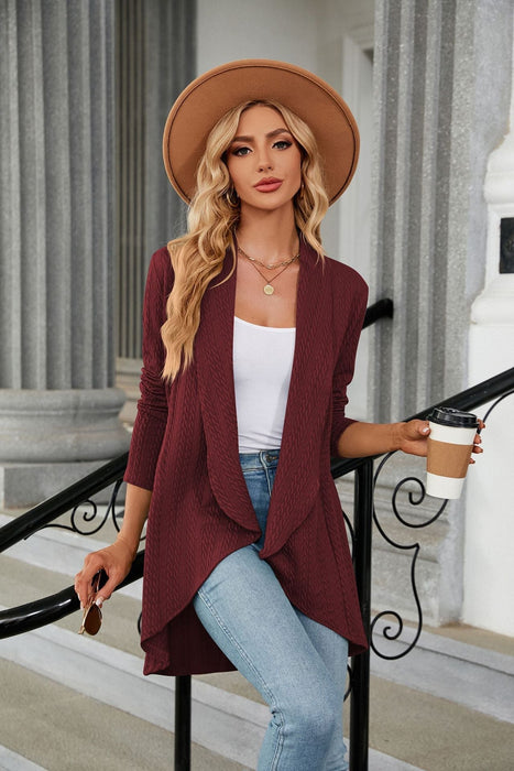 Autumn Winter Long Sleeve Solid Color Loose Cardigan Top Women Knitting Coat