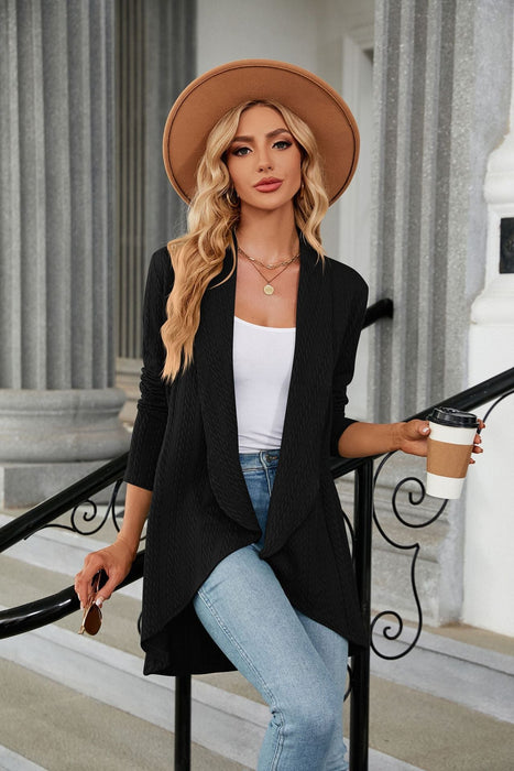 Autumn Winter Long Sleeve Solid Color Loose Cardigan Top Women Knitting Coat