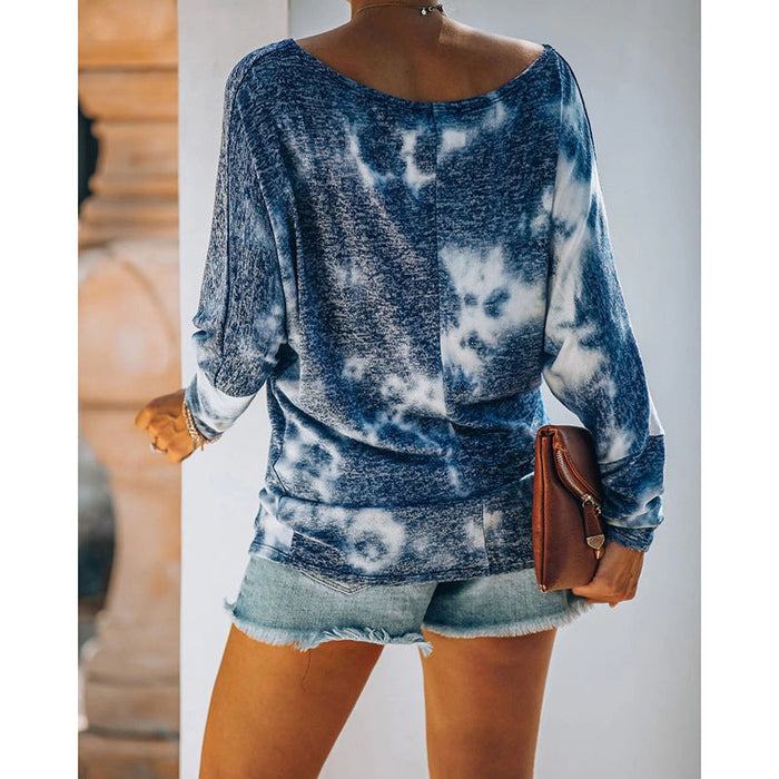 Women Fashion Printed Round Neck Long Sleeved Casual Set