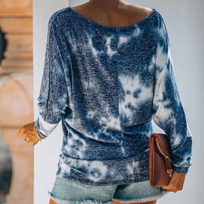 Women Fashion Printed Round Neck Long Sleeved Casual Set