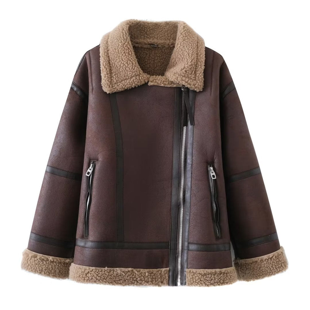 Women Clothing Faux Shearling Jacket Double Sided Jacket Jacket