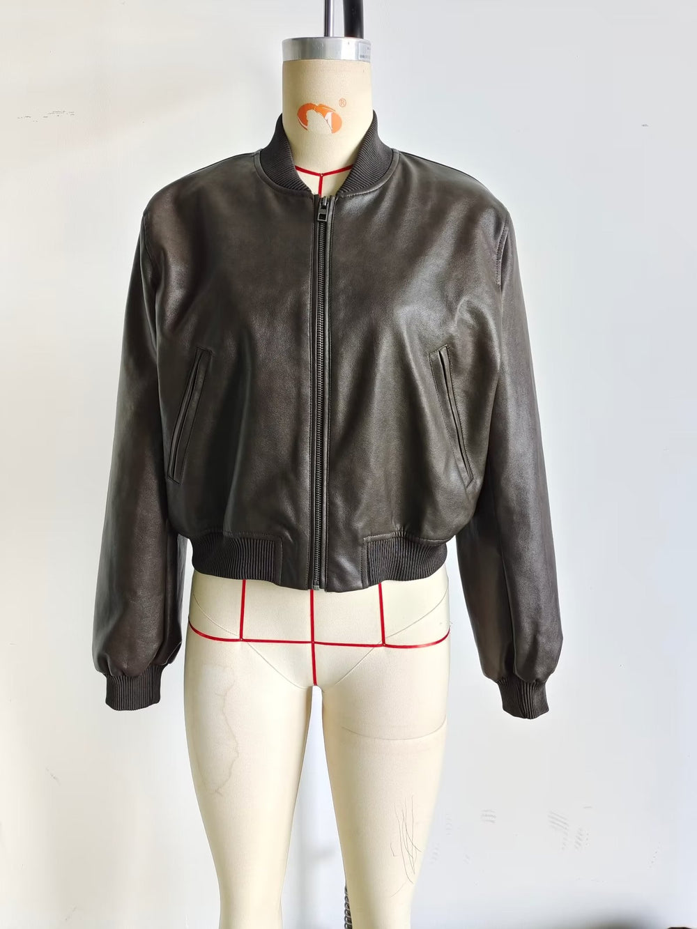 Fall Women Clothing Faux Leather Bomber Jacket Coat