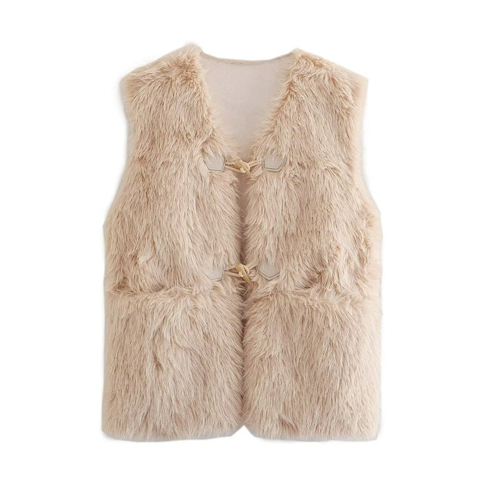 Fall Women Clothing Artificial Fur Warm Vest