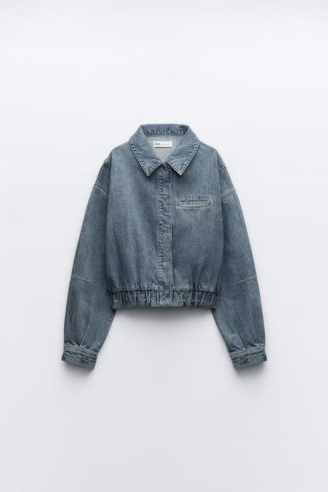 Fall Women Clothing Denim Bomber Jacket Jacket