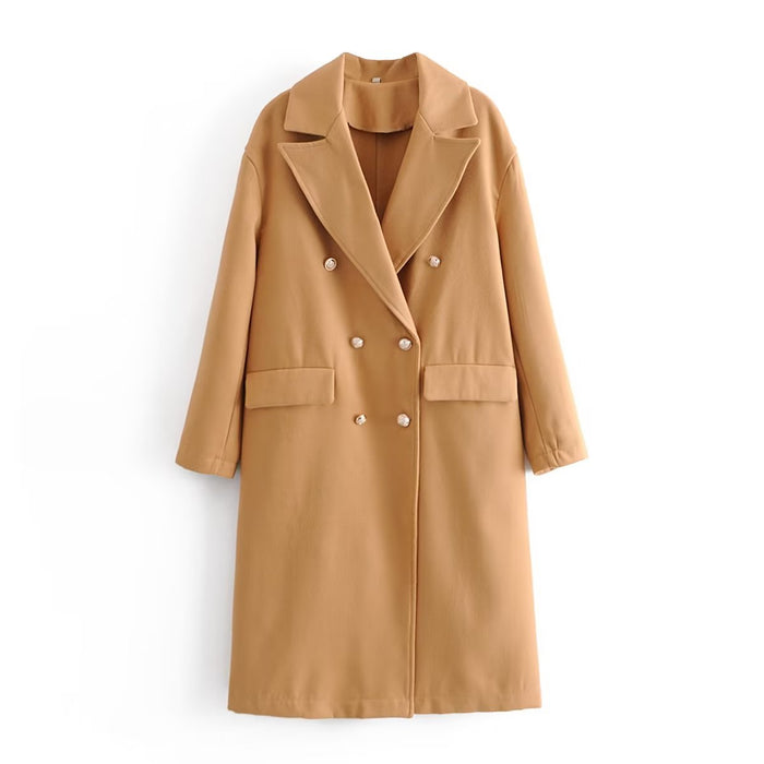 Fall Women Clothing Street Long Overcoat Outerwear