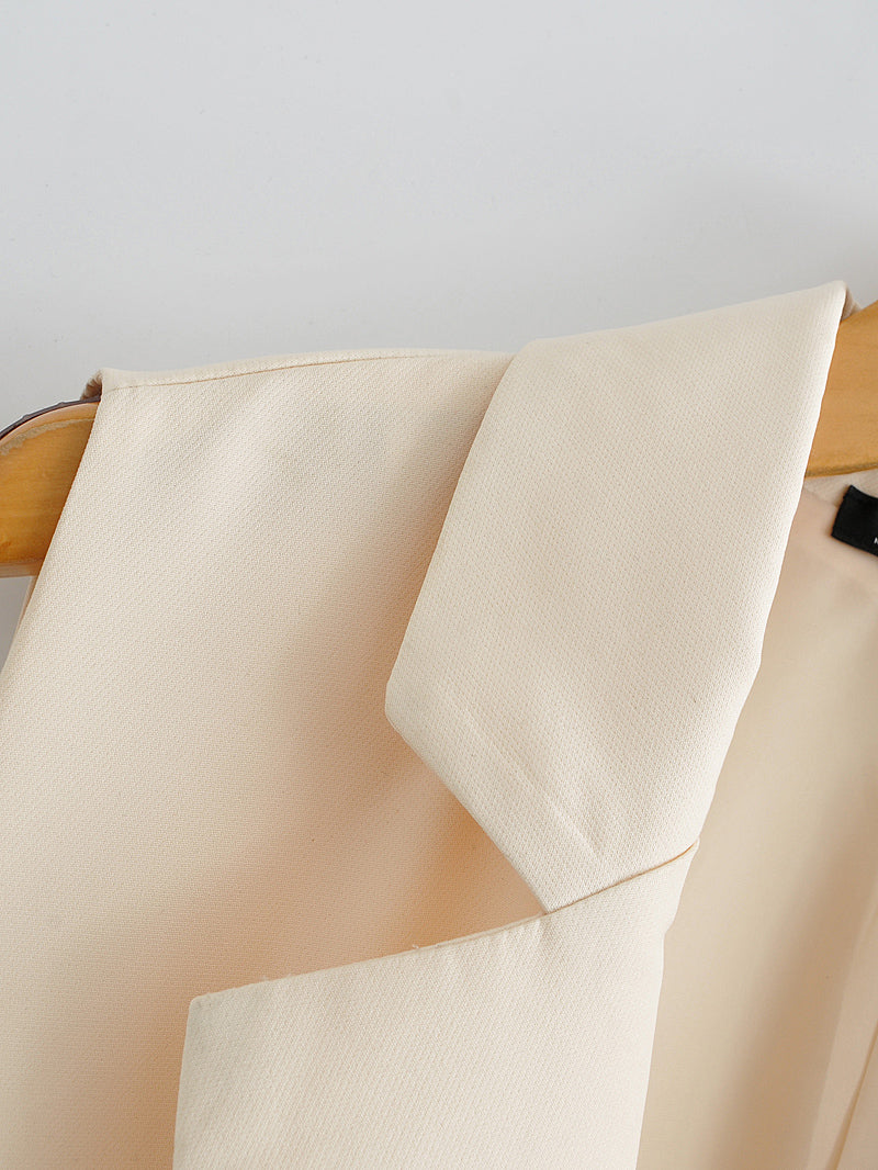 Autumn Solid Color Tied Decorative Split Single Button Vest Blazer Vest