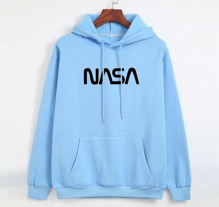 Autumn Winter Coat Women NASA Print Hooded Fleece Lined Sweater Women Autumn Korean Loose