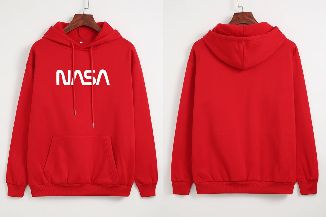 Autumn Winter Coat Women NASA Print Hooded Fleece Lined Sweater Women Autumn Korean Loose