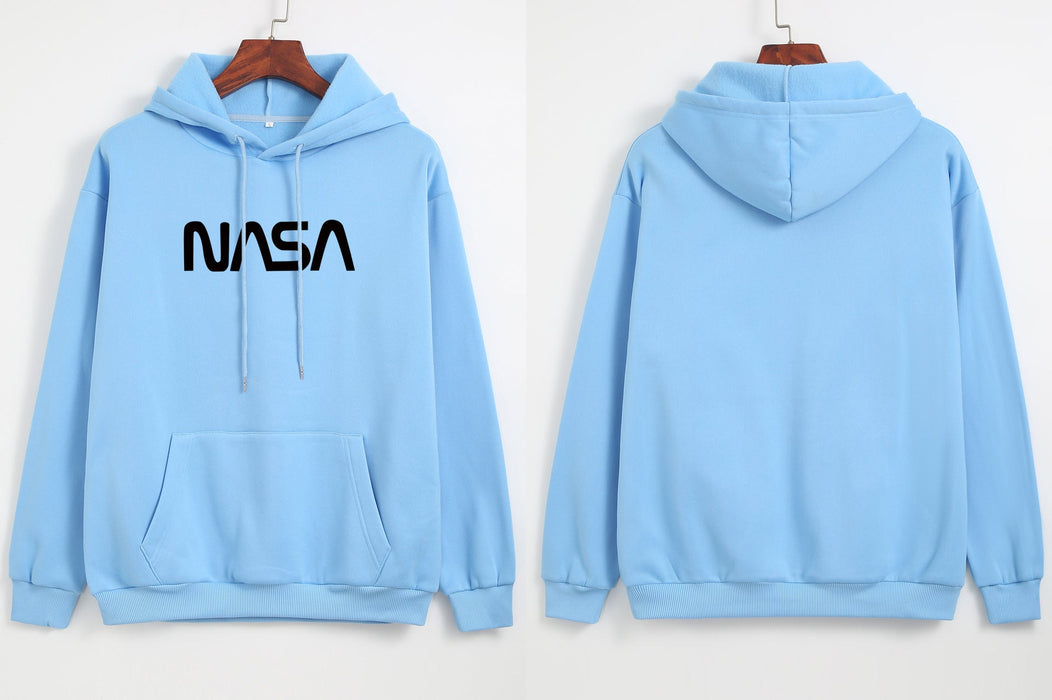 Autumn Winter Coat Women NASA Print Hooded Fleece Lined Sweater Women Autumn Korean Loose