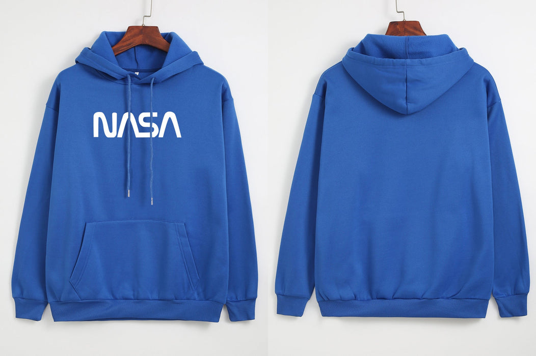 Autumn Winter Coat Women NASA Print Hooded Fleece Lined Sweater Women Autumn Korean Loose