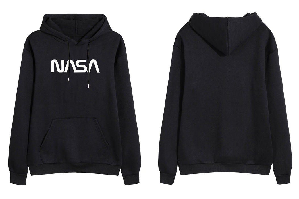 Autumn Winter Coat Women NASA Print Hooded Fleece Lined Sweater Women Autumn Korean Loose