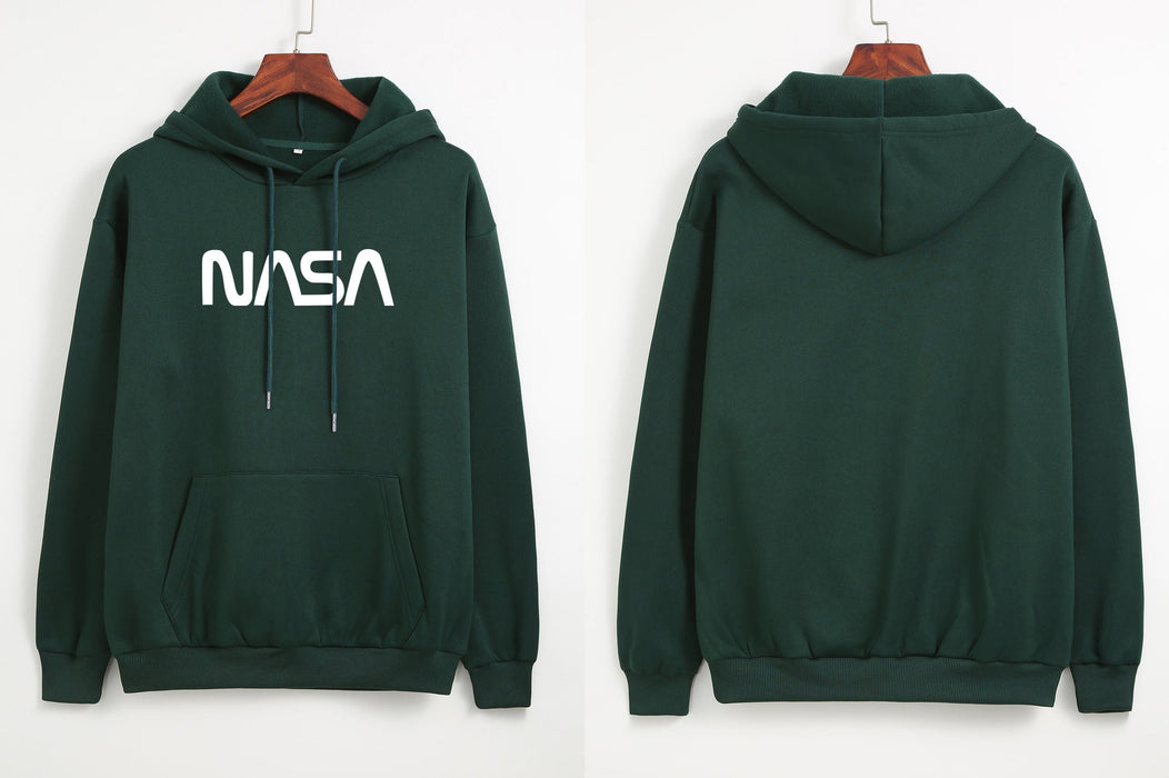 Autumn Winter Coat Women NASA Print Hooded Fleece Lined Sweater Women Autumn Korean Loose