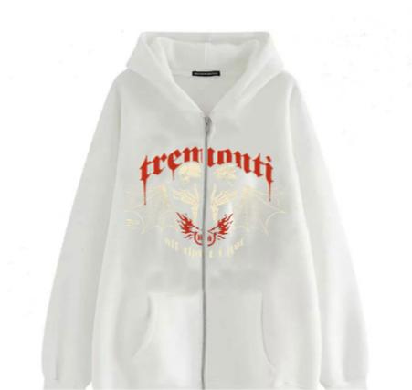 Online Printed Hoodie Personality Casual Zip Coat Trendy Women Clothing