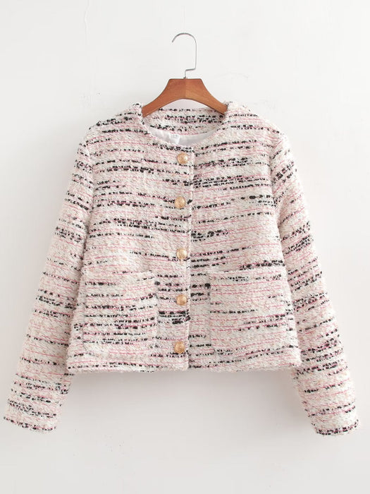 Autumn Tweed Classic Short Jacket Women