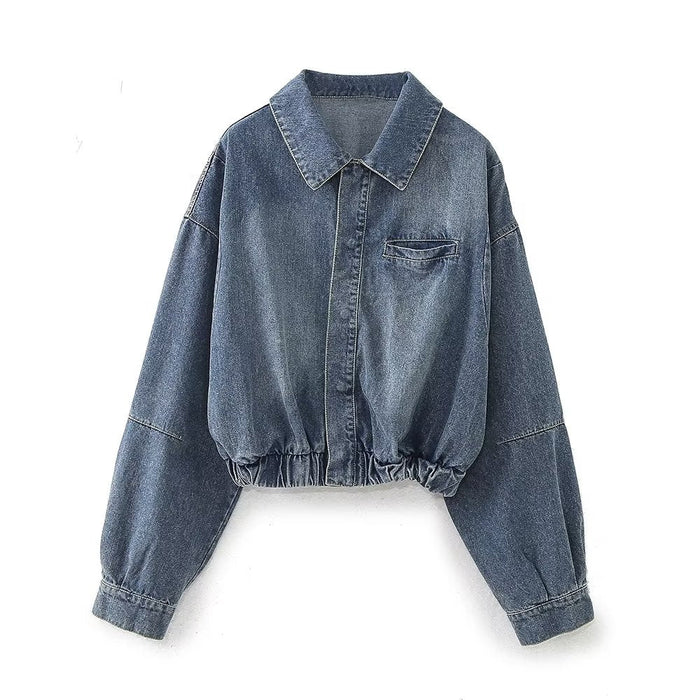 Fall Women Clothing Denim Bomber Jacket Jacket