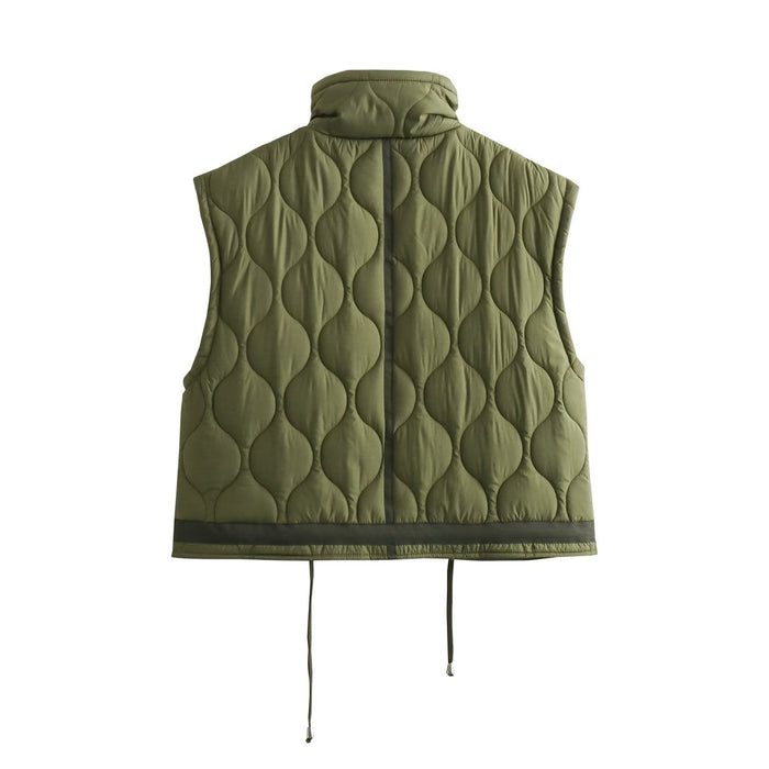 Autumn Women Clothing Street Casual Cotton Padded Jacket Vest Coat