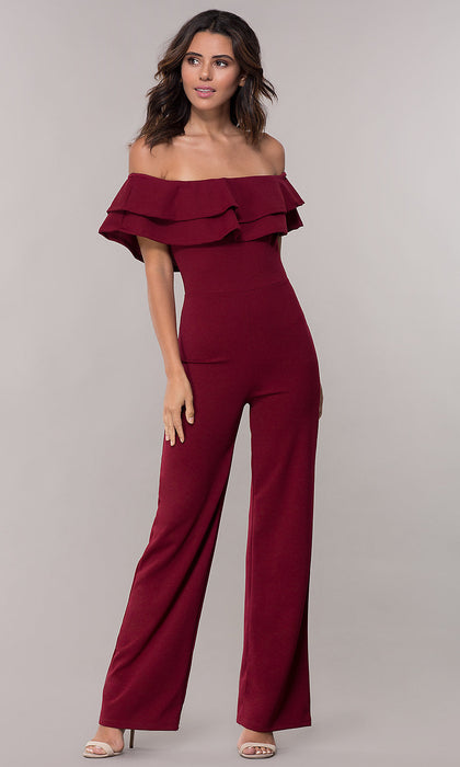 Women Clothing Sexy Ruffles Jumpsuit