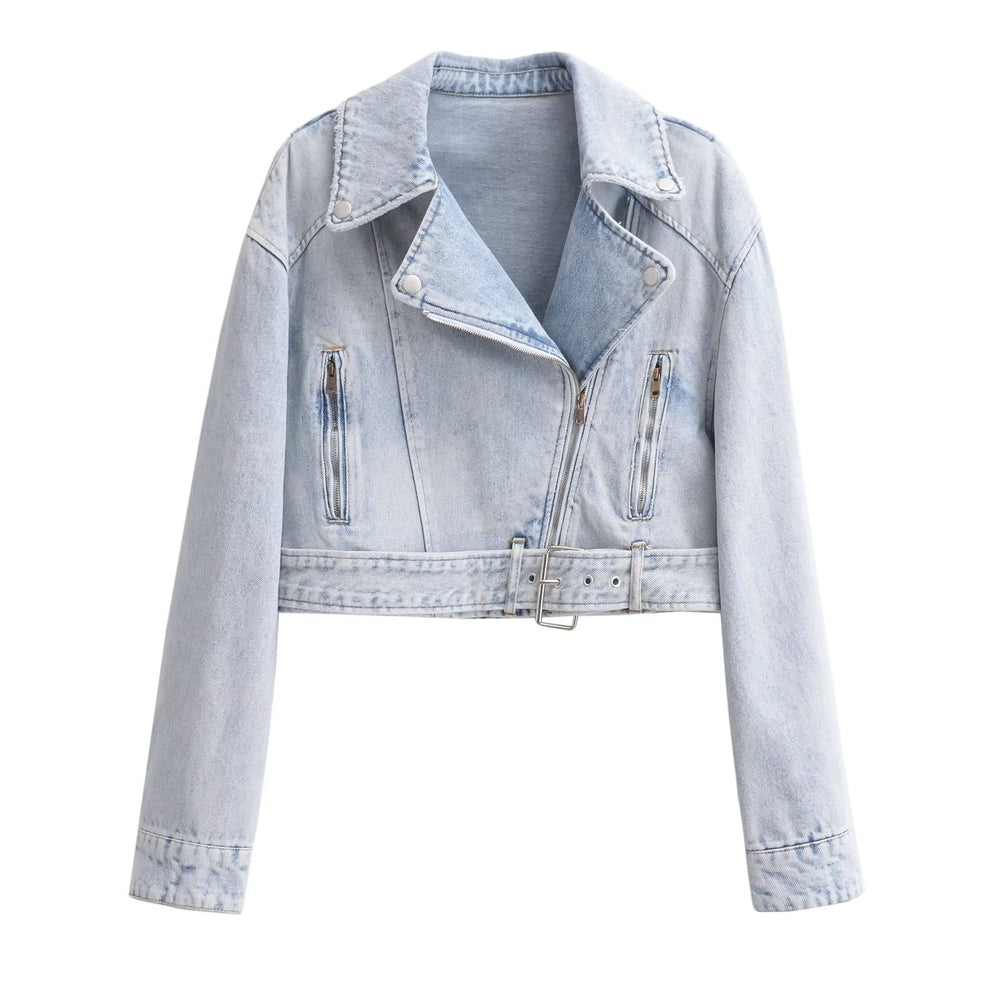 Women Fall Street Fan Car Model Denim Jacket Coat