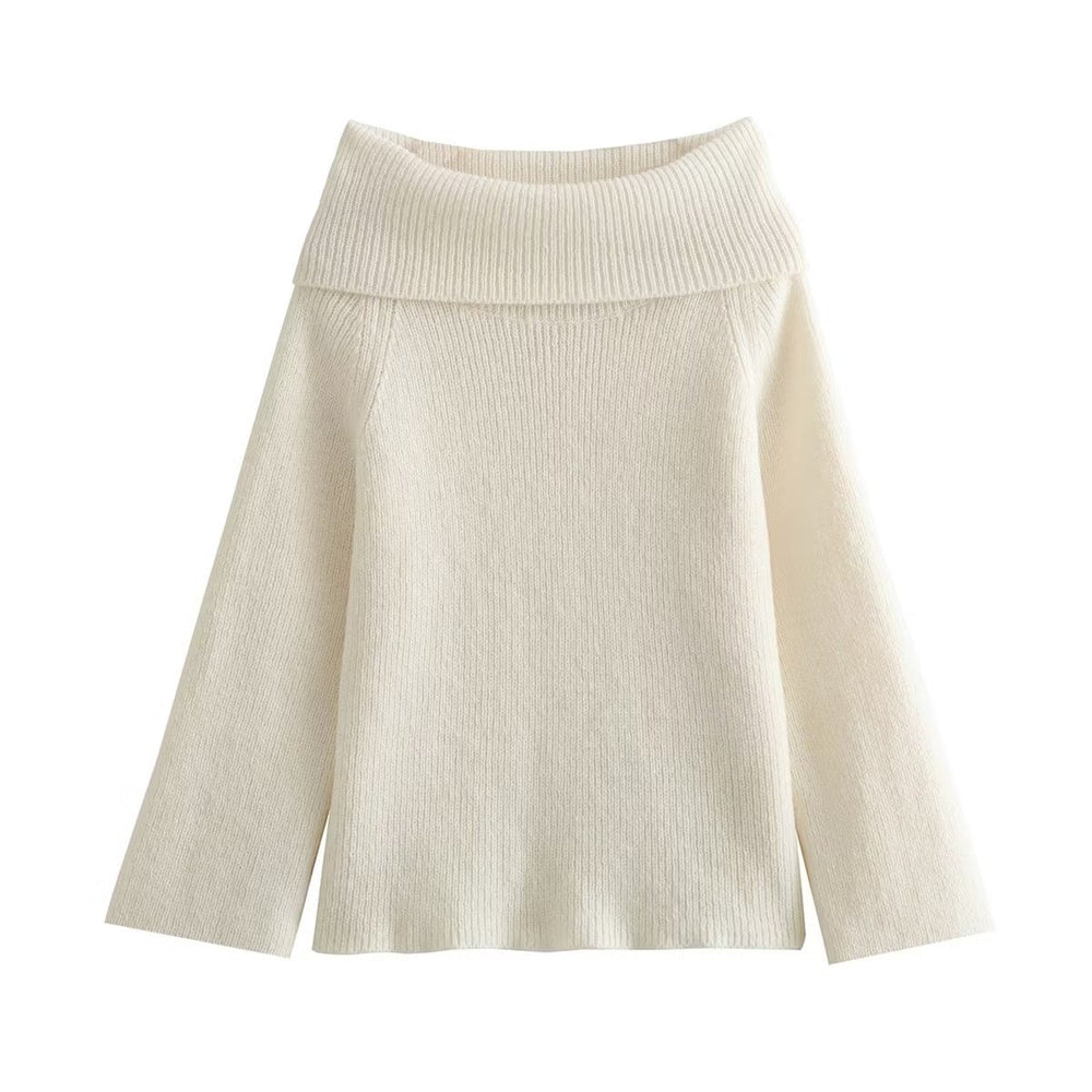 Sexy Off Shoulder Knitwear Top Women Autumn Winter Sweater