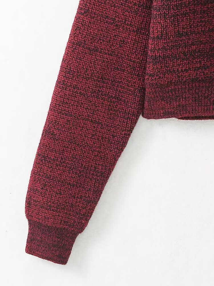 Idle Collared Sweater Coat Women Autumn Winter Soft Glutinous Horn Button Knitted Cardigan Waist Trimming Short Tops Outerwear