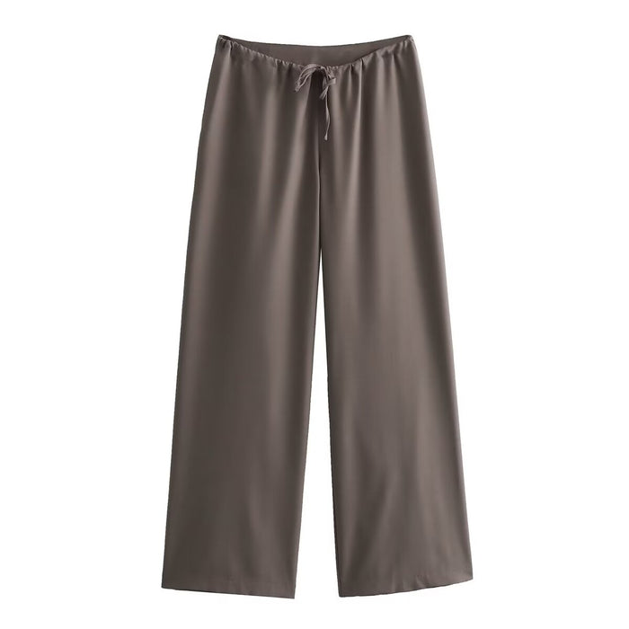 Winter Minimalist Mid Waist Drooping Straight Casual Wide Leg Pants