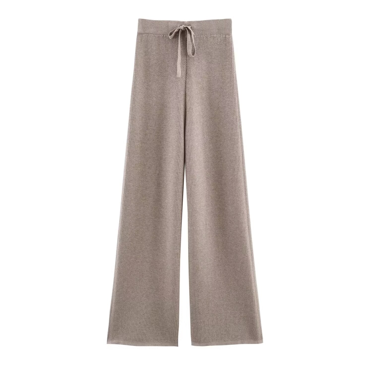 Winter Women Clothing Glutinous Rice Pants Knitted Elastic Trousers