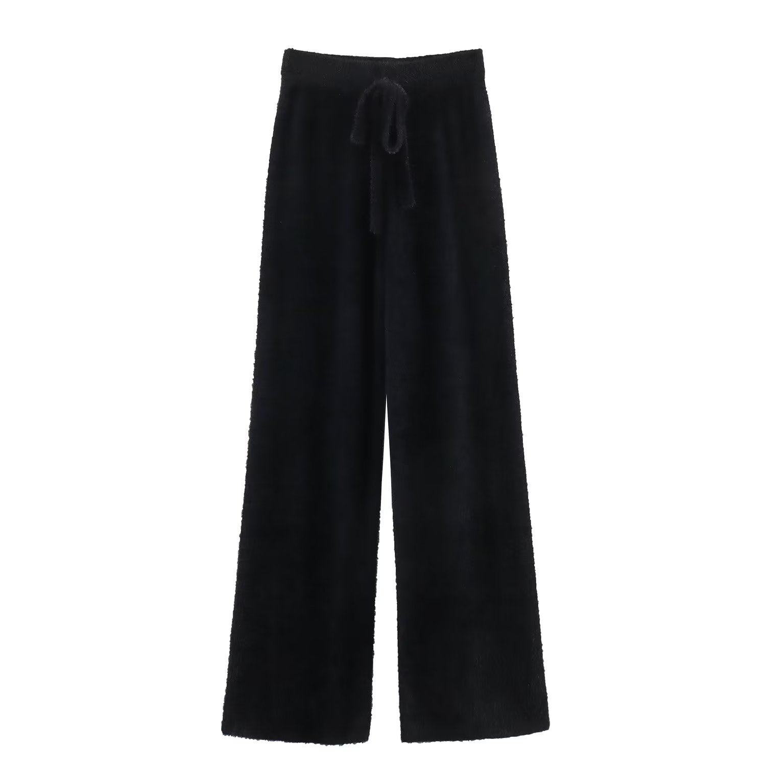 Winter Women Clothing Mink-like Long Hair Knitted Casual Pants Knitted Trousers