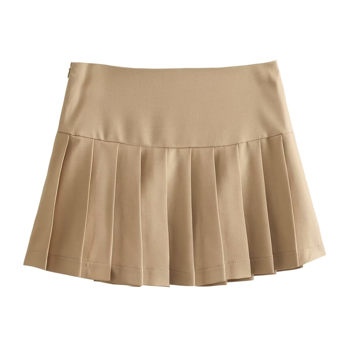 Summer Women Clothing Solid Color College Sweet Pleated Skirt