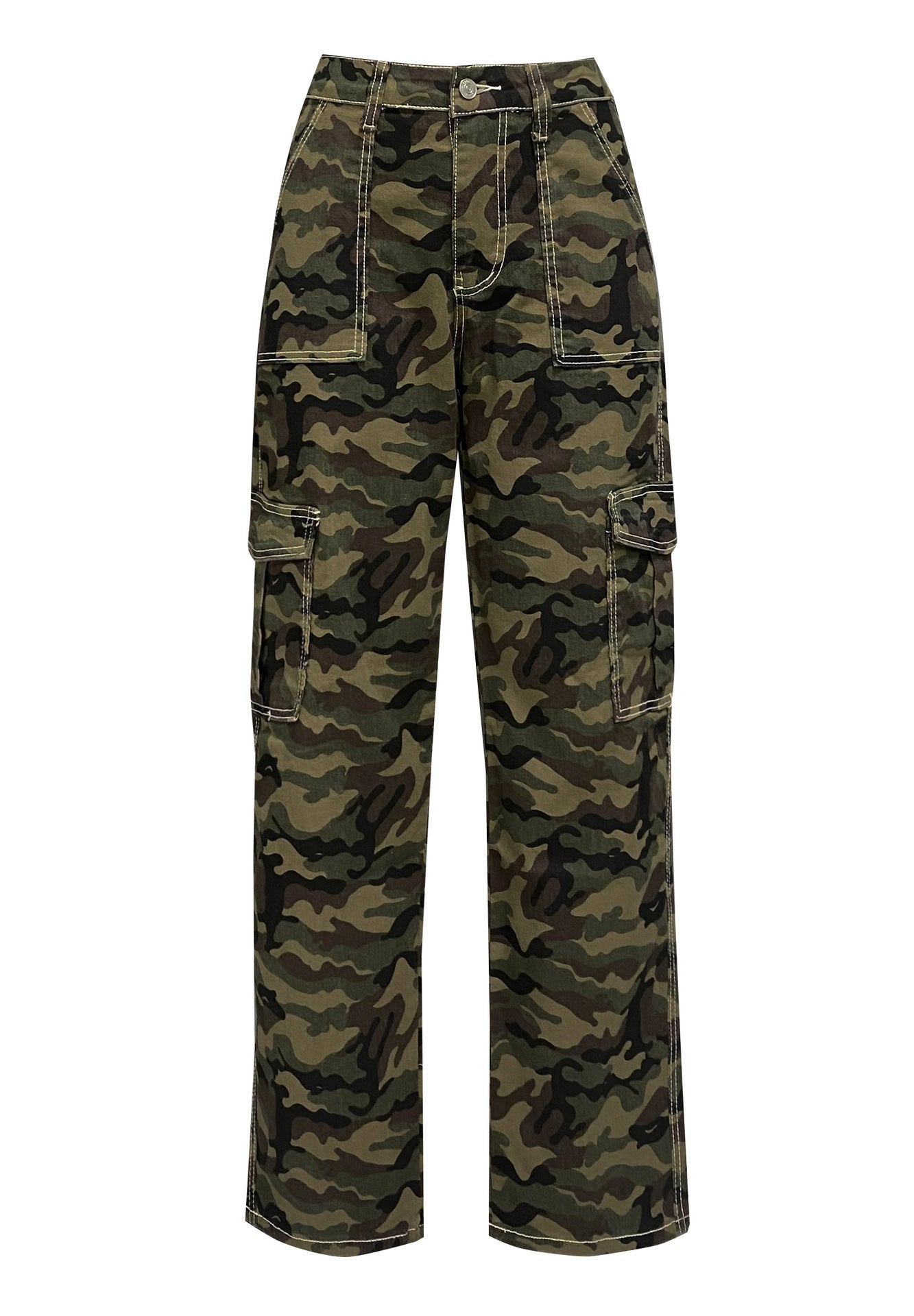 Jeans Women Loose Personality Camouflage Pocket Overalls Fashionable Trousers