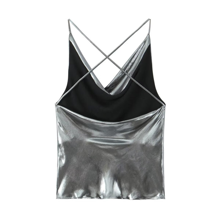 Women Autumn Street Metal Top