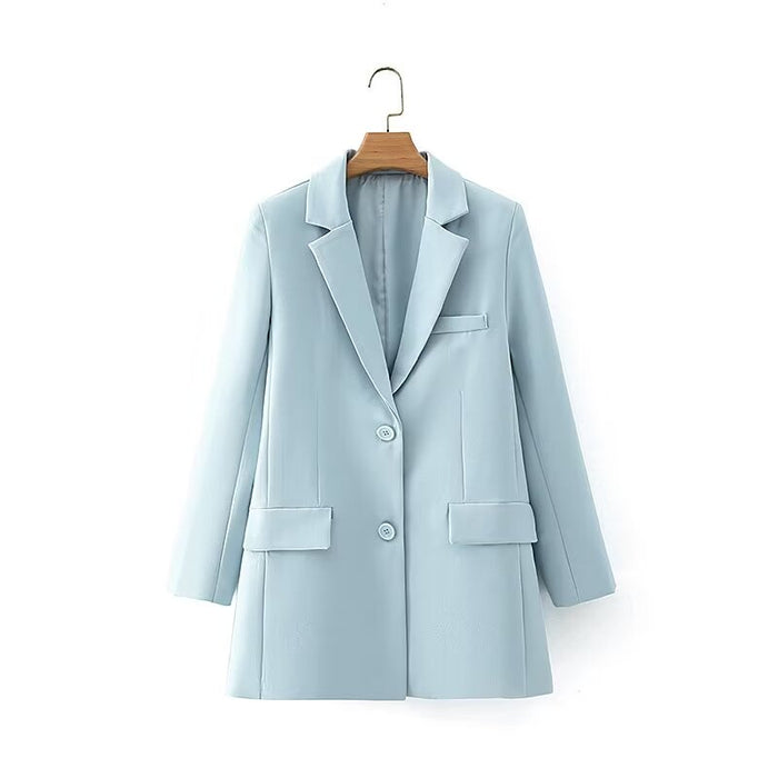 Spring Single Breasted Women Blazer Neutral Shorts Sets