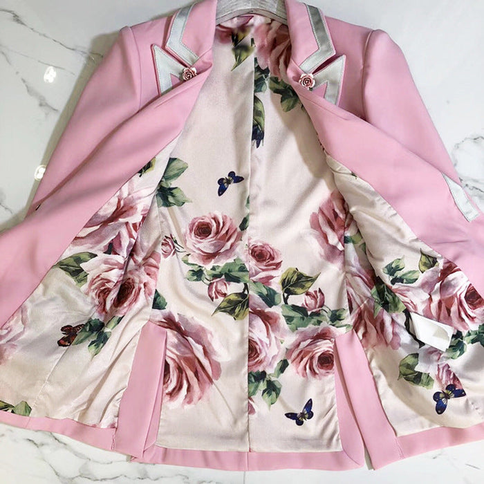 Rose Buckle Small Blazer High Quality Women