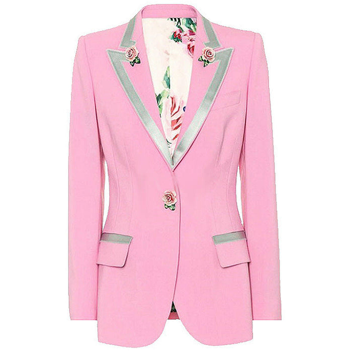 Rose Buckle Small Blazer High Quality Women