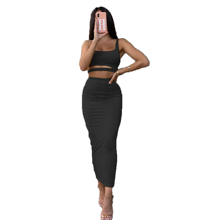 Sexy Pleated Hollow Out Cutout Out Two-piece Dress