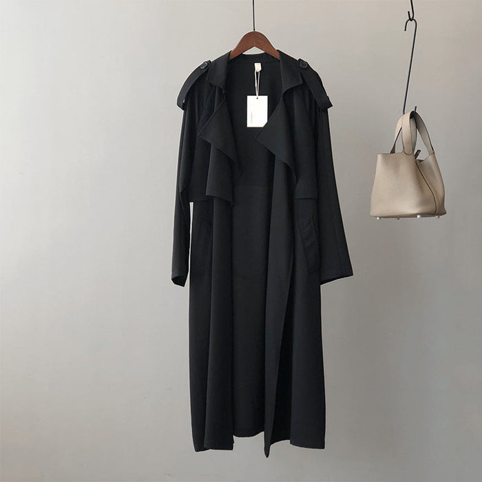 Autumn New Fashion Elegant Long Trench Coat For Women Retro British Baggy Coat Women