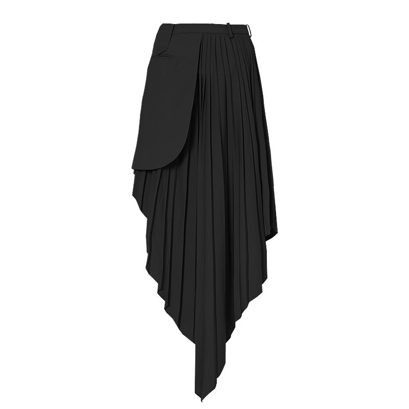 Spring two piece set Blazer Women Irregular Asymmetric Skirt Design Fried Street Gas Field Trendy Suit
