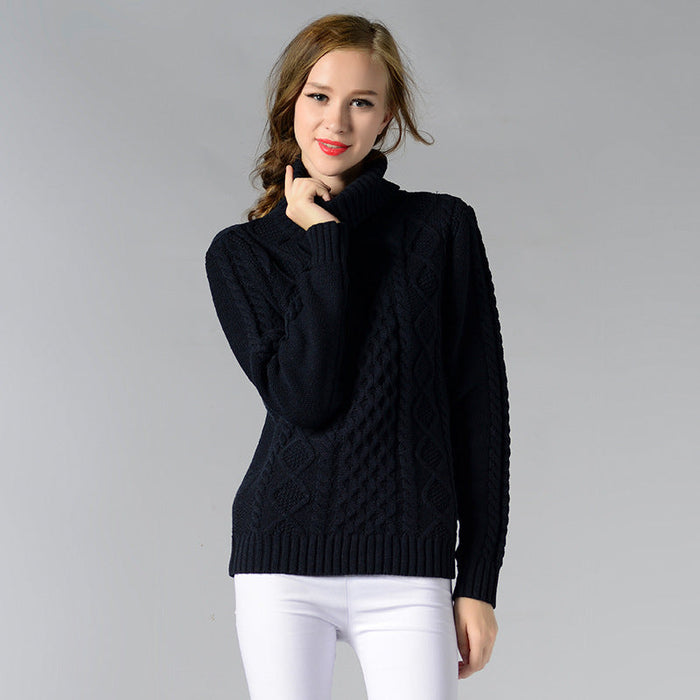 Women Turtleneck Long Sleeve Twisted Bottoming Women Sweater