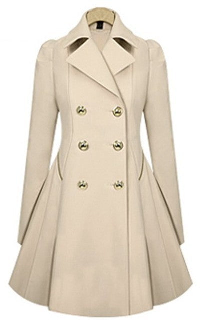 Slim Fit Mid Length Office Coat plus Size Women Spring Autumn Trench Coat